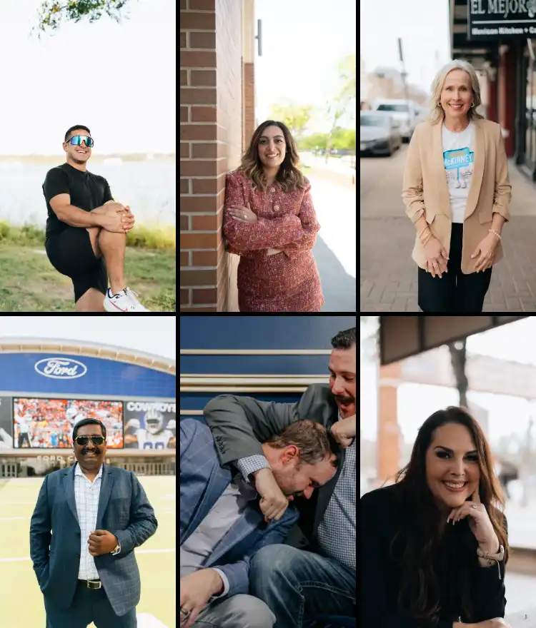 Collage of DFW Real Producers agent photos by studioUSA